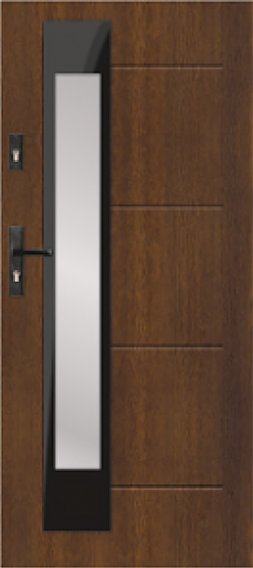 Drzwi zewnętrzne przeszklone nowoczesne T55 Dąb Bagienny - Stalprodukt-Zamość
