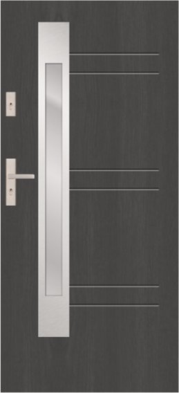 T61 - modern glazed external door, S33  glazing
