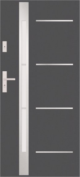 Applikation A53 schmal - verglaste Außentür mit Applikation, Verglasung S60