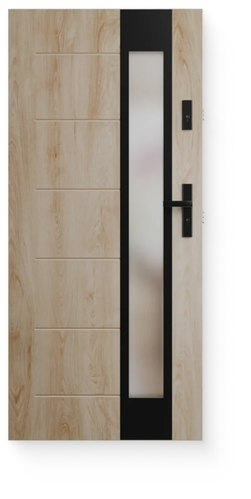 drzwi zewnętrzne z przeszkleniem beż